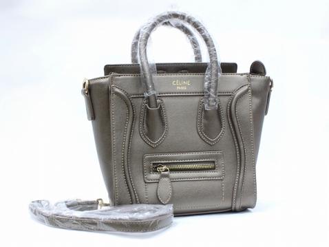 CELINE セリーヌ ラゲージ ナノショッパー ハンドバッグ ショルダーバッグ　2way　ブロンズ系
