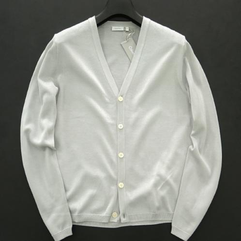 新品 定価2.2万! カルバンクライン 春夏コットンニットカーディガンM★I42377 Calvin Klein メンズ
