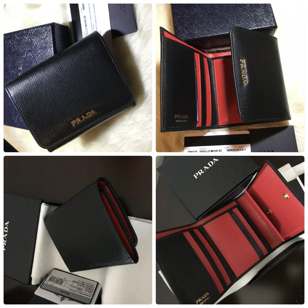 新品☆PRADAバイカラー財布VITELLO MOVE三つ折り prada 三つ折り