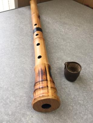 尺八　竹峰作　中継ぎ金三線巻き 尺八（550mm） 尺八 竹峯 ω希少尺八竹峰550mm 1尺