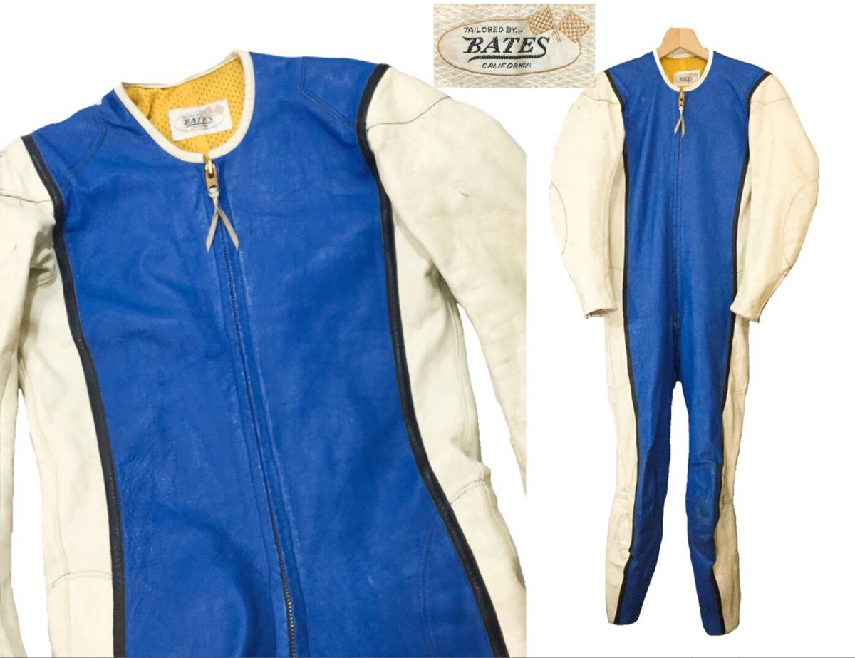  60s Vintage BATES 本革 レーシングスーツ 1ピース ツナギ size L 当時モノ ヴィンテージ ベイツ オールインワン ライダース レザー(Lサイズ)｜売買されたオークション情報、yahooの商品情報をアーカ Lサイズ