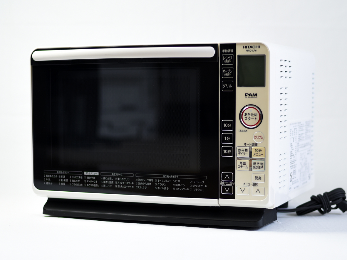 日立 オーブンレンジ MRO-LF6 2012年製 角皿付 22 L ◇ HITACHI 日立 MRO-LF6 コンパクトワイド スチームオーブンレンジ