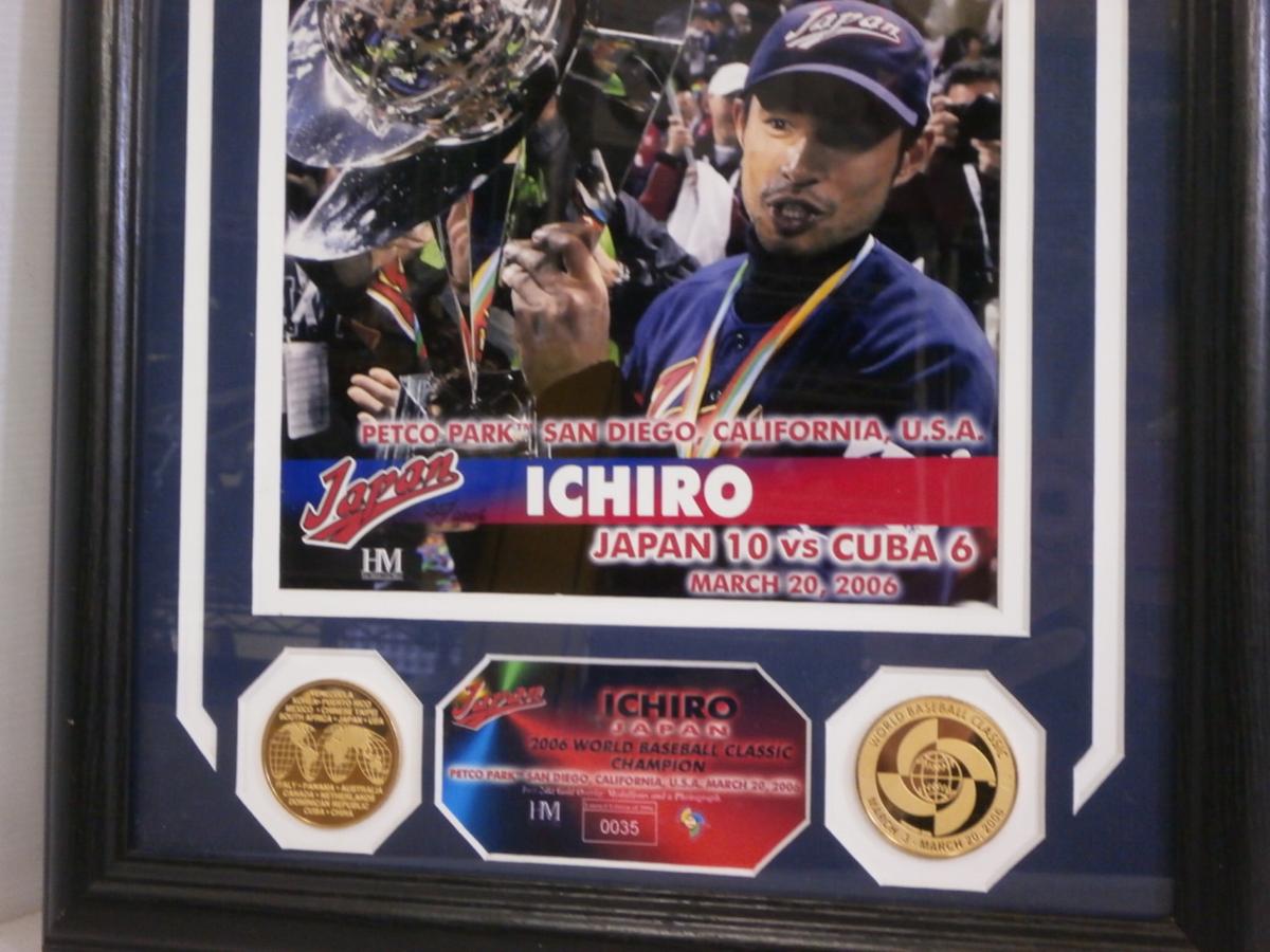 i605□野球 WBC2006 優勝 記念□イチロー□写真 メダル□額 