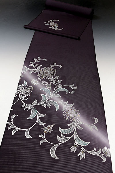 【和遊館】EHB546　夏物仕立付！駒絽ちりめん銀彩付下げ