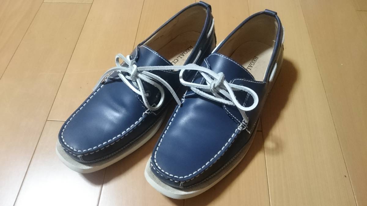 REGAL デッキシューズ リーガル モカシン レザー ネイビー 紺 - 24.0cm 