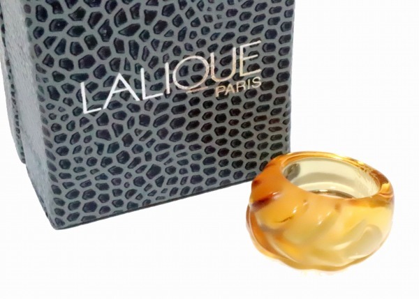 ☆美品☆LALIQUE ラリック カボション リング 指輪 10.5号 イエローオレンジ