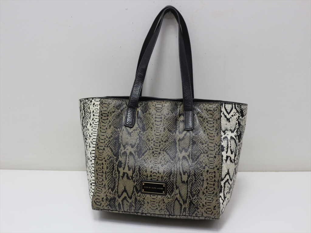  正規良品 マークバイマークジェイコブス ハンドバッグ トートバッグ レディース鞄 パイソン柄 牛革 グレージュ系 ク860(かばん、バッグ)｜売買されたオークション情報、yahooの商品情報をア 女性用