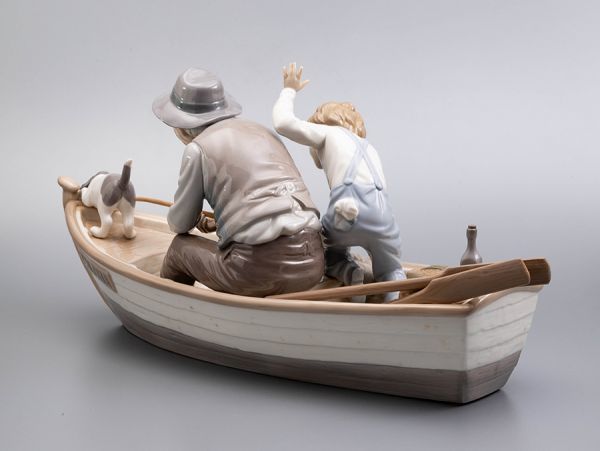 T380.【定価156,600円】LLADRO リヤドロ「おじいちゃんと魚つり