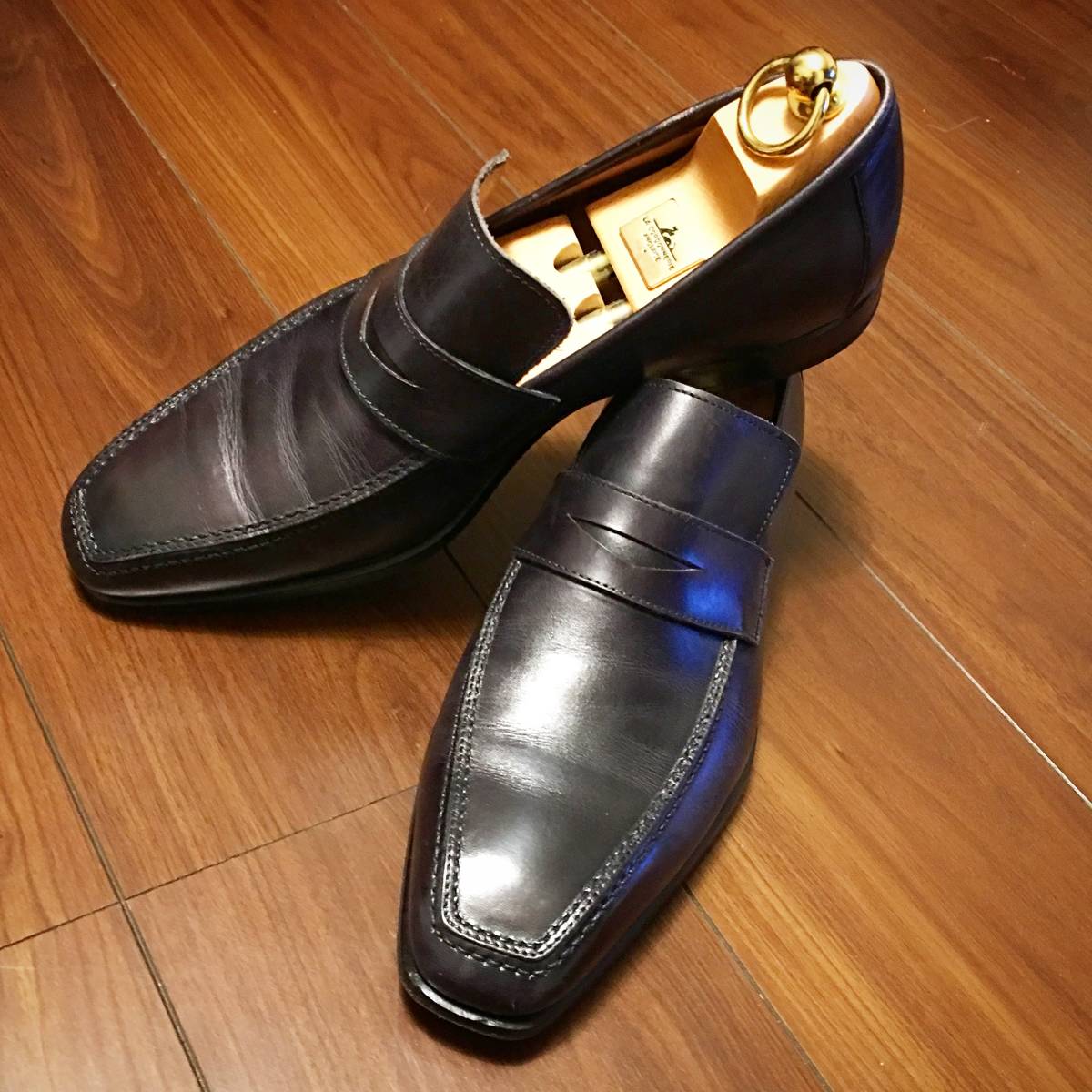美品ITALY製F, Benignoロングペニーローファー◇パティーヌアンディ 
