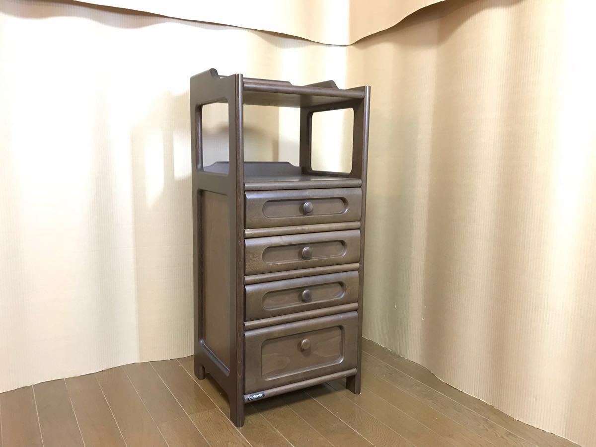 karimoku 木製電話台 4段引き出し付き 引き取り可能 カリモク家具 電話