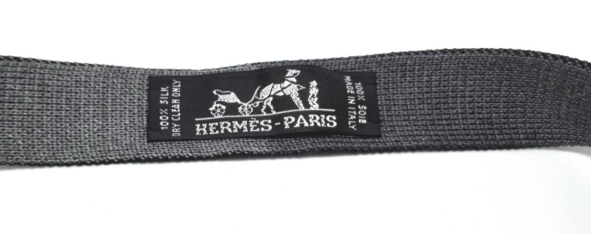 未使用 エルメス ネクタイ シルクマイユタイ ニットタイ キャトル