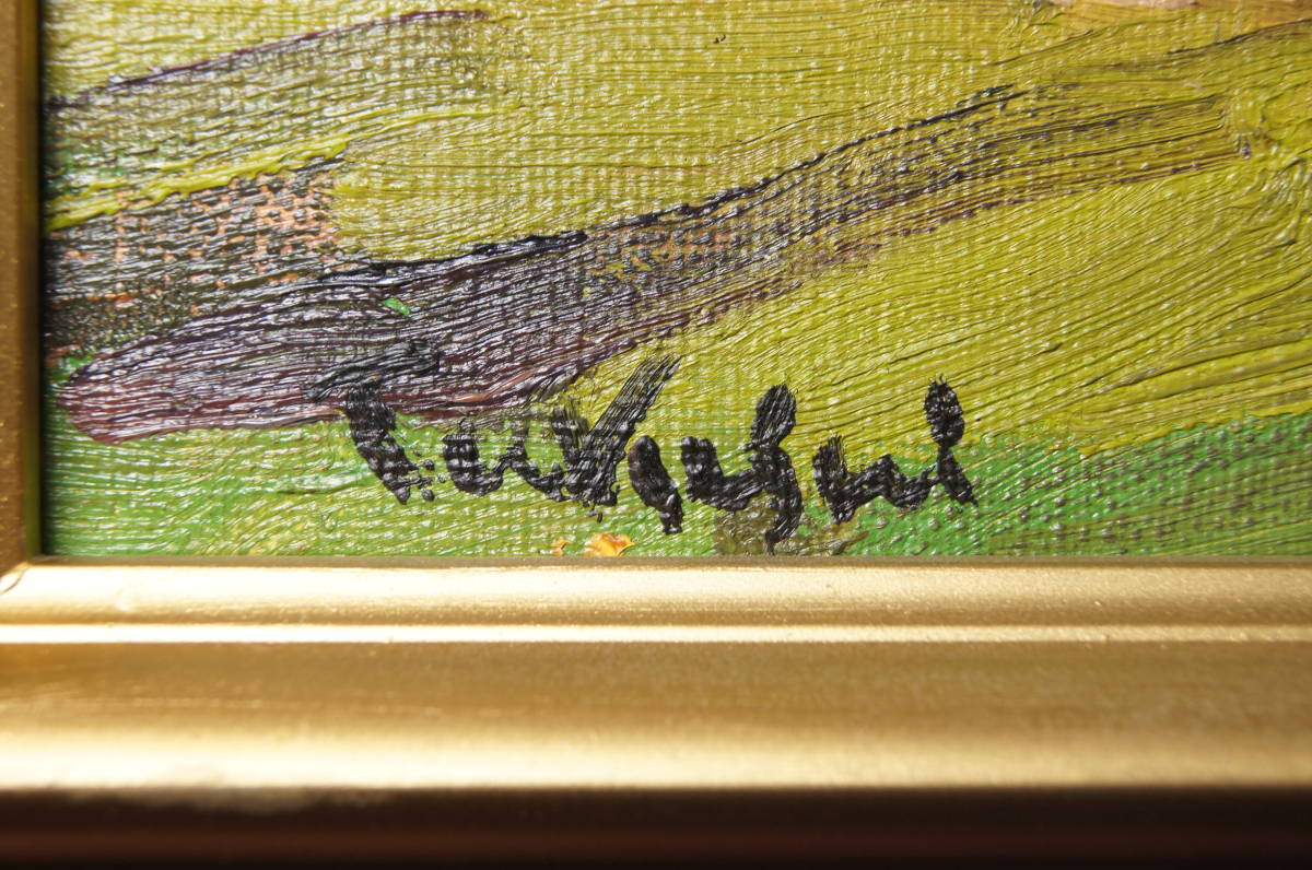 真作保証鈴木マサハル「フィレンツェ」油彩サムホール⁄厚塗り人気作家