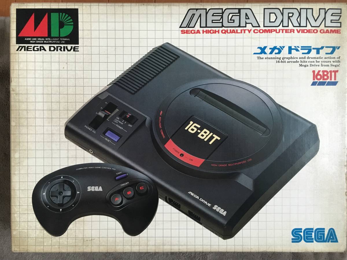 中古美品 SEGA セガ MD MEGA DRIVE メガドライブ 1992年購入 本体 箱