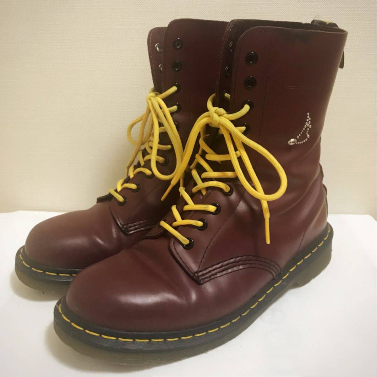 Dr.Martens】10ホールブーツ 1490 UK8 チェリーレッド ◇RISK×Dr