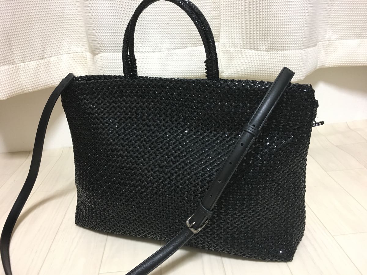 美品♥アンテプリマ★レテコンワイヤー·２WAY バック(ブラックMIX) 美品☆ANTEPRIMA☆アンテプリマ☆レテコン 2way トートワイヤーバッグ