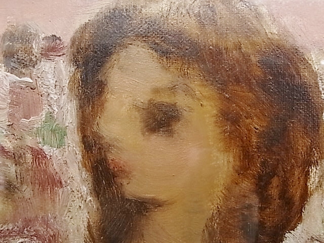 ab4128 真作保証 青山龍水 「小鳥と少女」 人物画 SM号 青山龍水 真作 長崎県出身 二科会常務理事 独特な描写で優しさまでが伝わる少女像 0