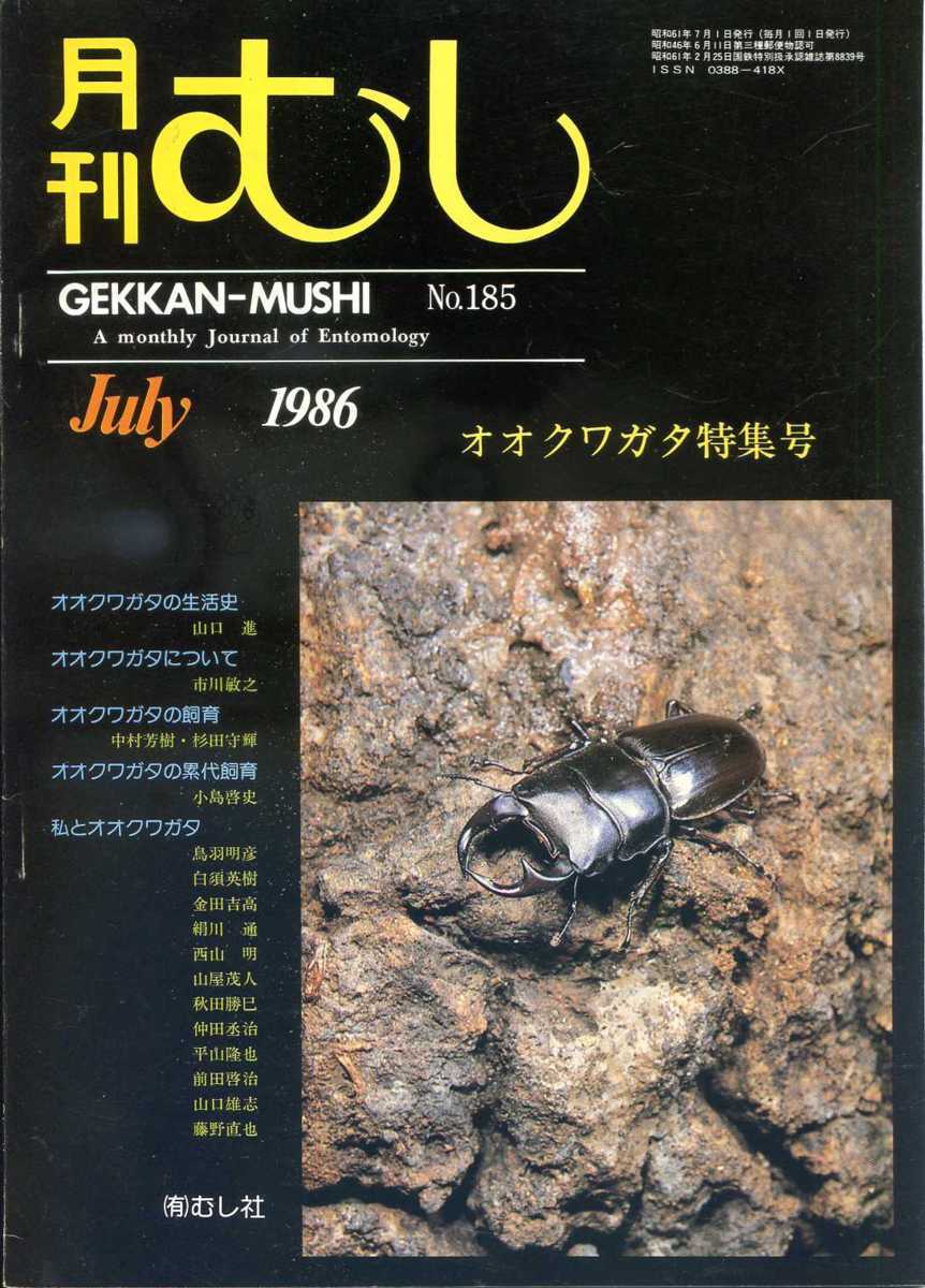 超貴重！月刊むし1986年7月号オオクワガタ特集号 オリジナル 古書
