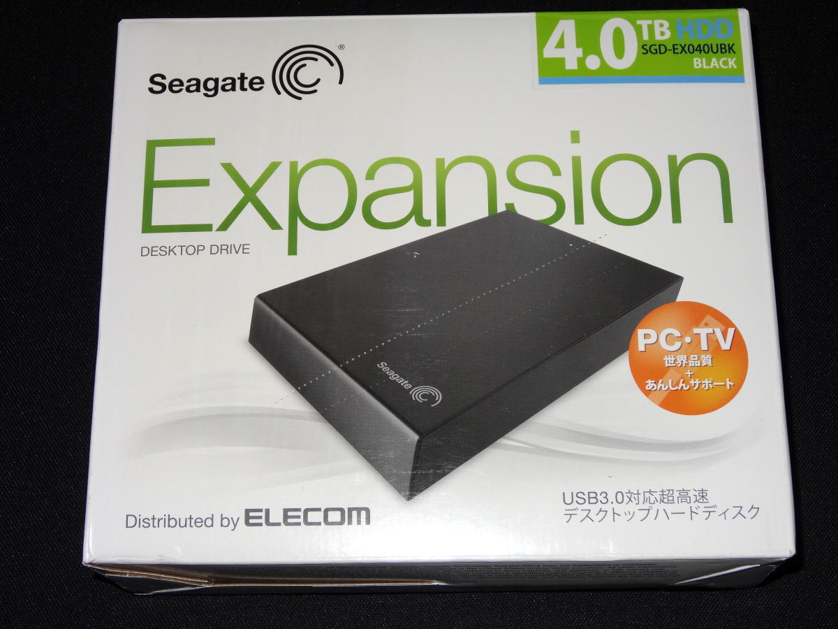 エレコム Seagate Expansion SGD-EX040UBK 外付けHDD 4TB 動作確認のみ 