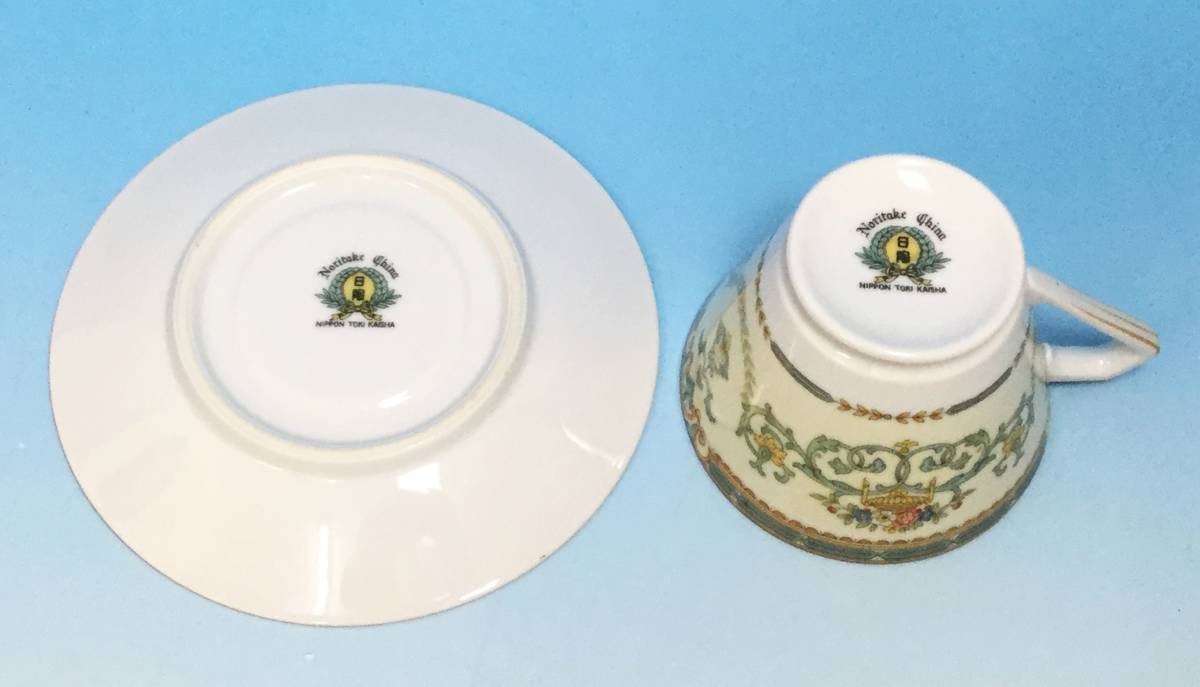 中古 オールドノリタケ 5枚セット 昭和レトロ アンティーク 月桂樹 日陶印 ノリタケ オールドノリタケ 東洋陶器 コクラ印 オレンジ 金彩花模様