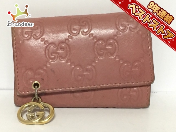 グッチ キーケース GUCCI レザー 6連キーケース ピンク ⁄ - GUCCI