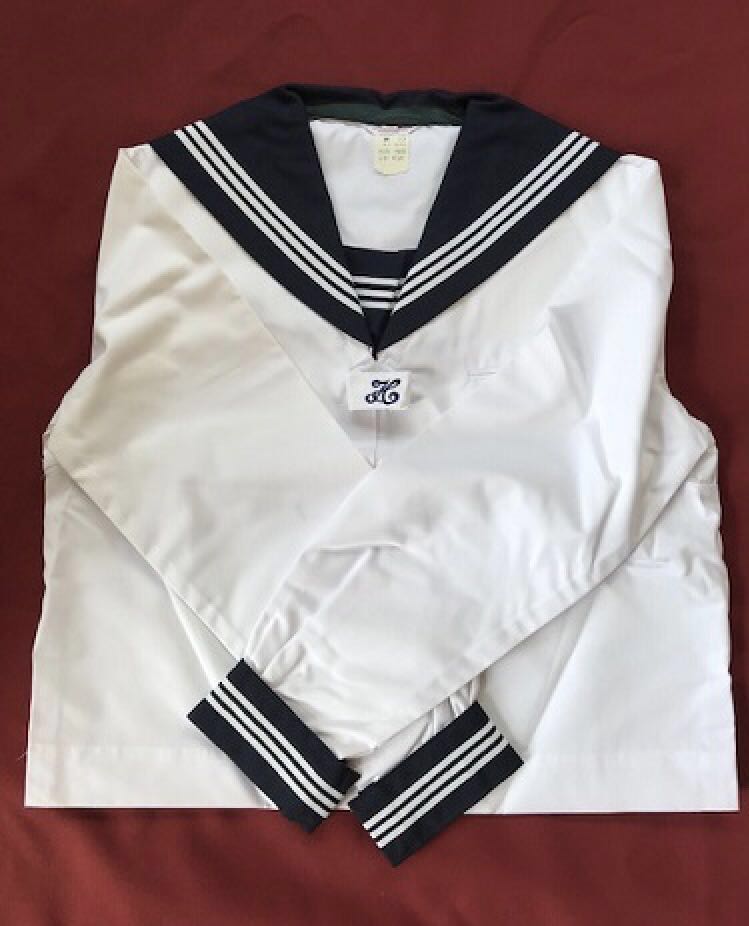 【訳あり】スクールパール　前開きセーラー服　中間服　サイズ12号　未使用未着用①