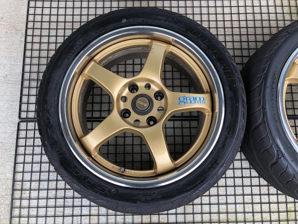 レイズ グラムライツ 57PRO 215/45ZR17 7J＋25 4穴 PCD114.3 17インチ  