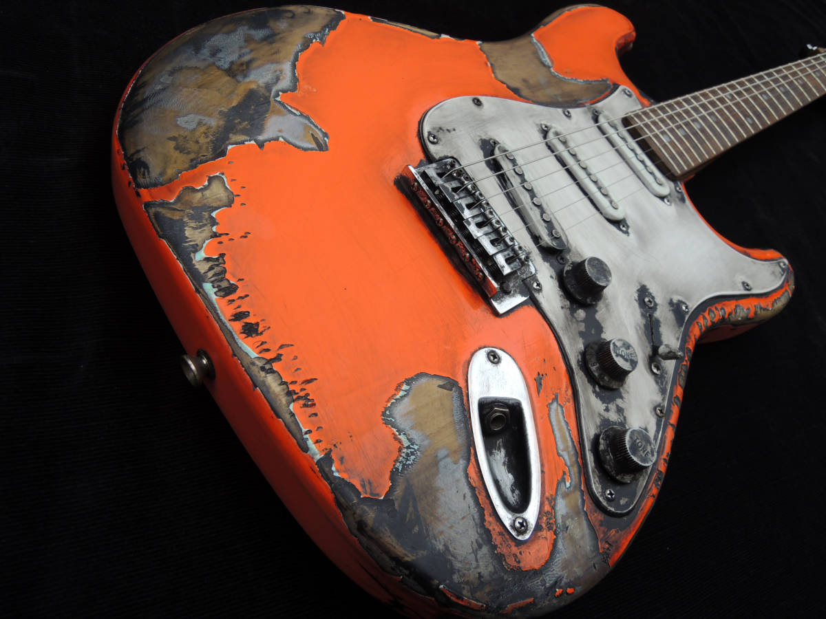 ギター pirates relic by georarms stratocaster ☆Pirates Relic by Georarms -ORANGE SURF - stratocaster・オレンジ