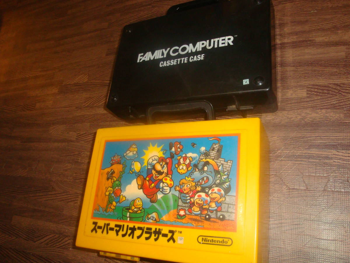 FCファミコンカセット用+ケース2個スーパーマリオブラザーズ柄＋黒