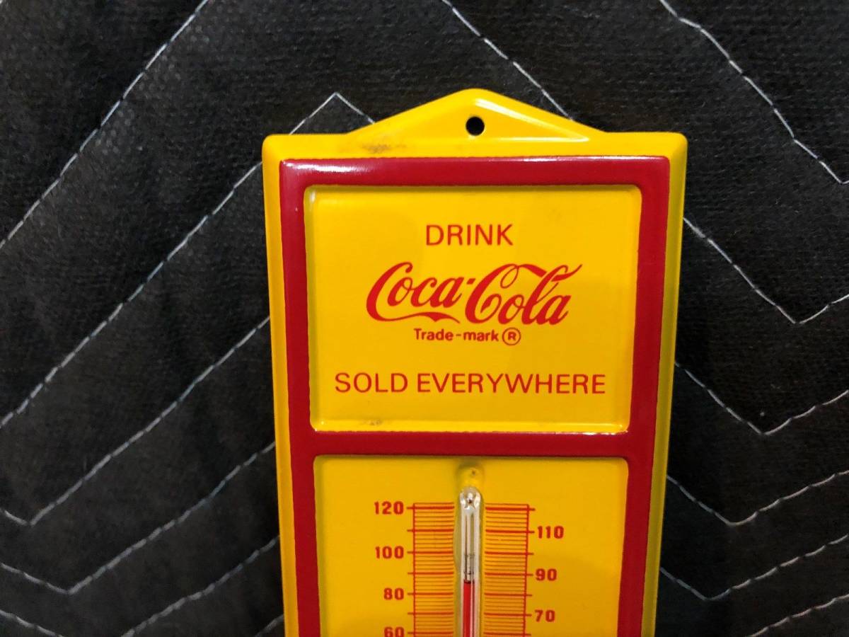 Coca-Cola温度計 温度計 コカ・コーラ 立体 公式通販 売切 看板 ブリキ