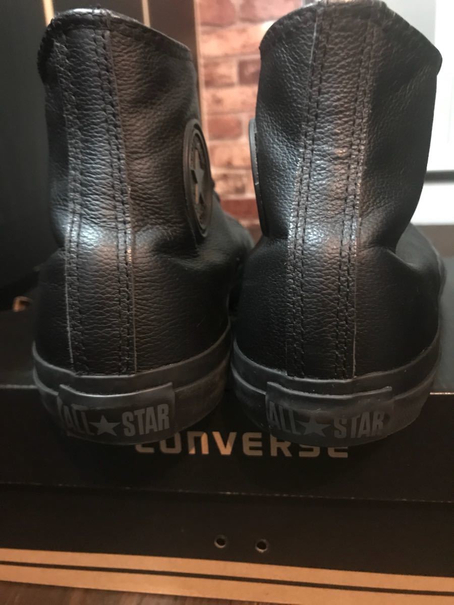オールスター コンバース HI STAR ALL 同じコンバースのオールスターのブラックなのに、見た目も機能も全然 【希少・美品】コンバース レザー オールスター ハイカット モノクローム 海外企画 ブラック 黒 チャックテイラー 海外限定