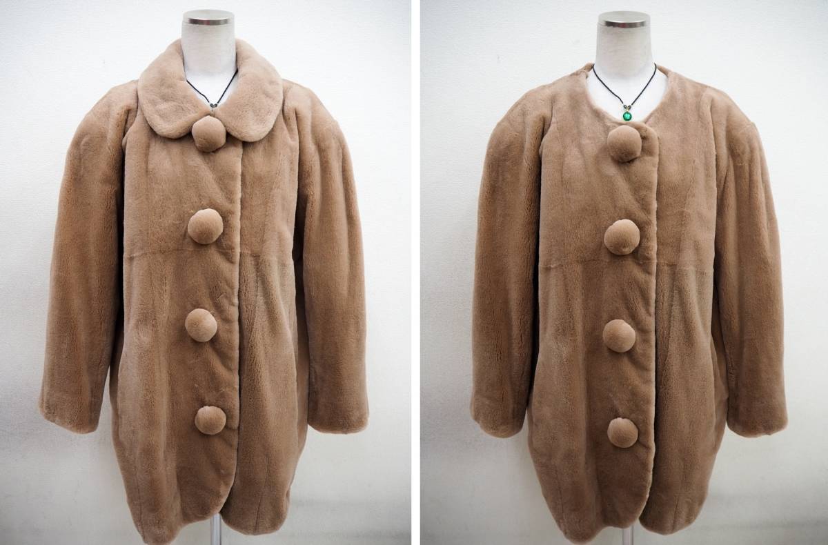 □シェアードミンク□ロングコート□着丈80㎝□OS FUR□ シェアード加工