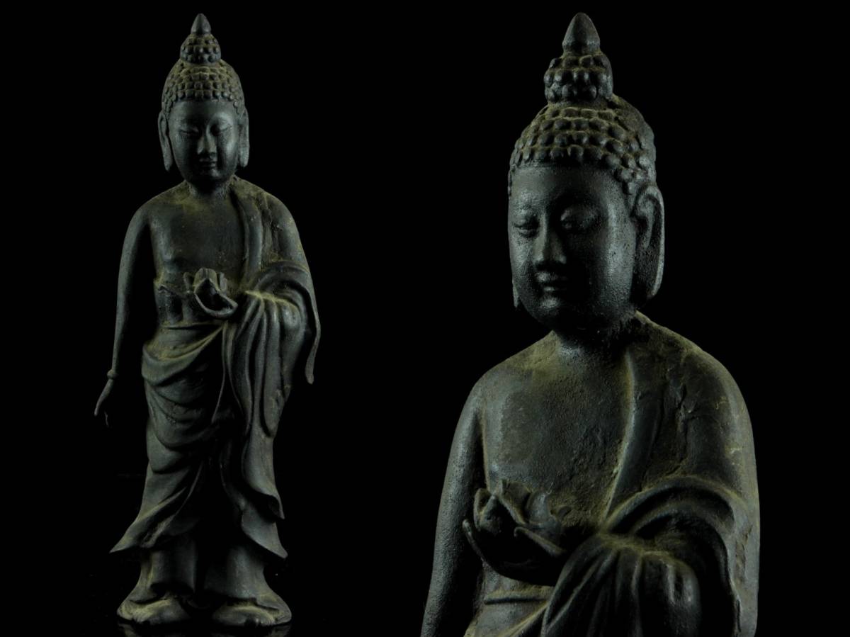 セール，高品質 11◇櫟◇ 時代 銅製 釈迦如来像 33cm 1651g 細密細工