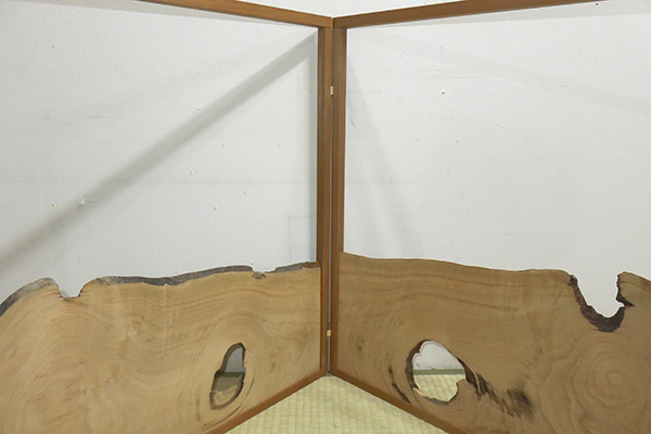 ◇ 茶道具 屏風 風炉先 【2尺4寸 赤杉縁 桐木地薄板入 腰 風炉先屏風