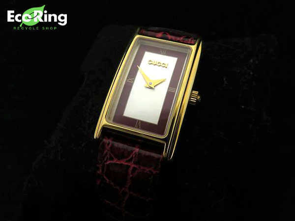 1円 ジャンク品 グッチ 2600L スクエア クォーツ レディース腕時計