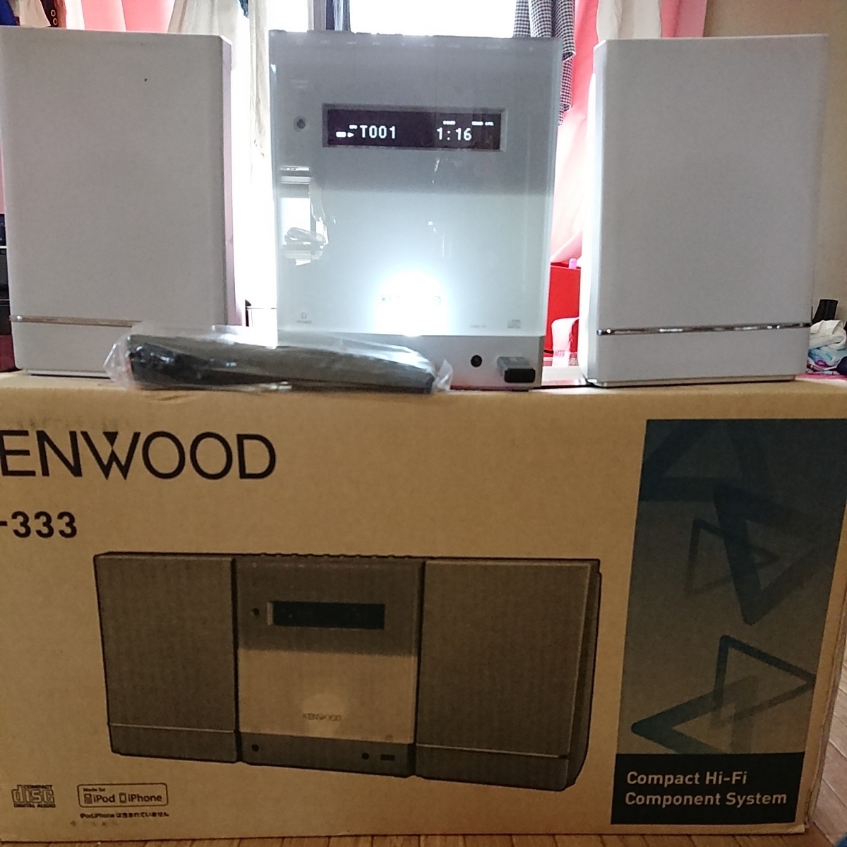 KENWOOD ミニコンポ 元箱入り完動品 UD-E77WSD-B リモコン付 元箱入り