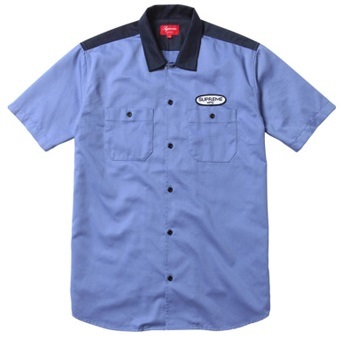 最安値，得価 Supreme Work Shirt Mサイズ ワッペン ワーク シャツ Blue 青(トップス)｜売買されたオークション情報、yahooの商品情報をアーカイブ公開 - オークファン 男性用