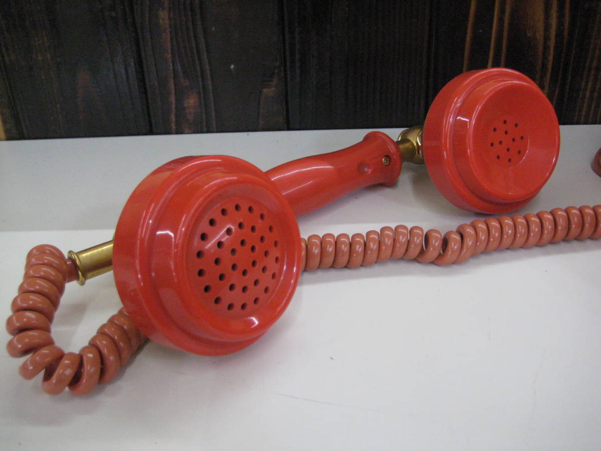 税込 ジャンク品 昭和レトロ NIKKO 1975年製 赤電話 ダイヤル式電話