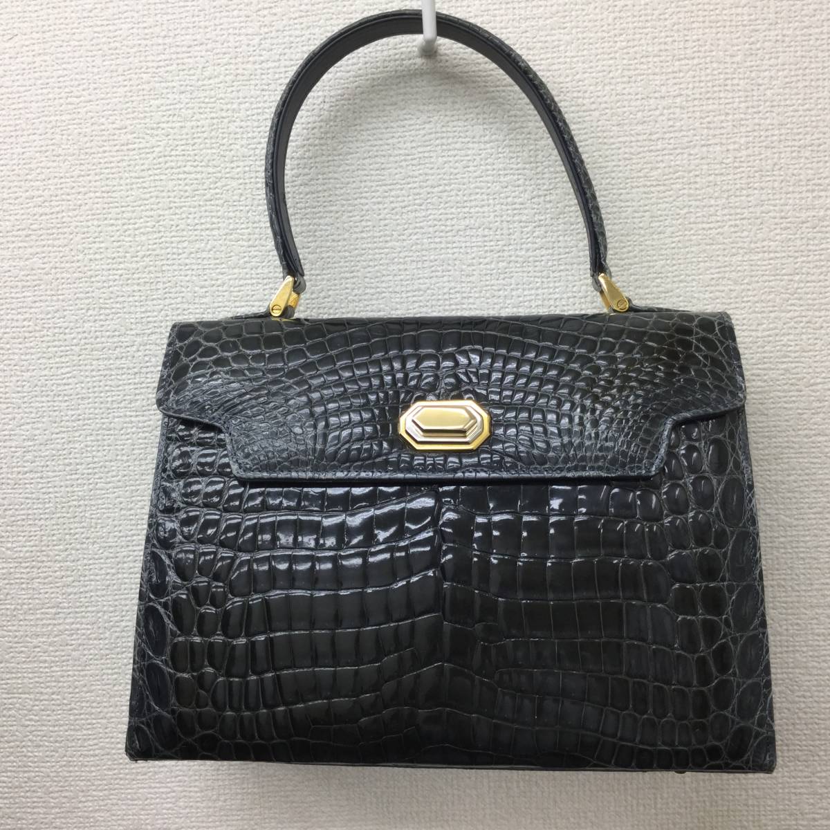 クロコダイル GENUINE CROCODILE SKIN 本革 レザー ハンドバッグ