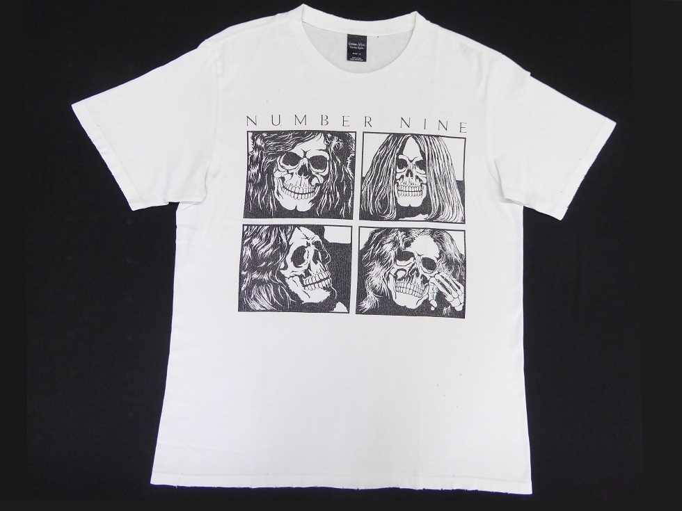 1円激レア!ナンバーナイン/スカル/Tシャツ/日本製/3/ダメージ加工
