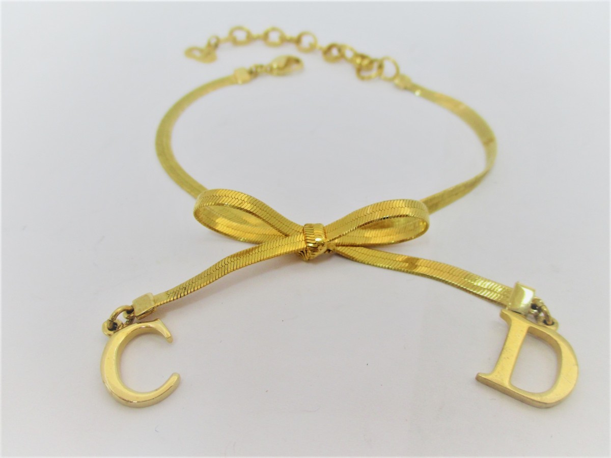 h8751i】美品 Christian Dior ブレスレット アクセサリー リボン 