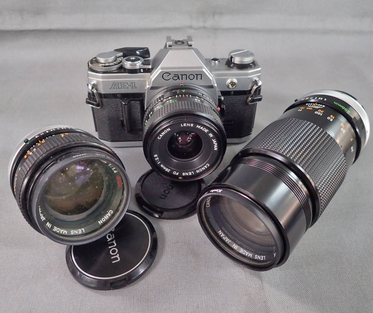 ジャンク☆Canon キャノン AE-1／FD 28mm F2.8など カメラ・レンズ3点