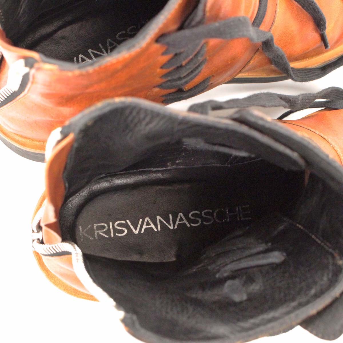 ☆KRIS VAN ASSCHE クリスヴァンアッシュ バックジップ デザインレザー 