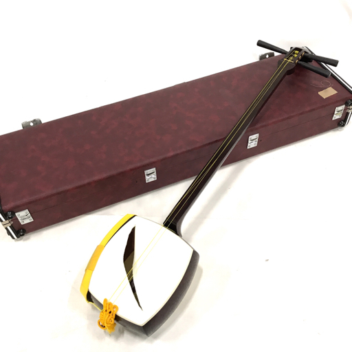 三味線 子持ち綾杉 東さわり 中棹地唄 2枚溝 紅木 三味線 中棹