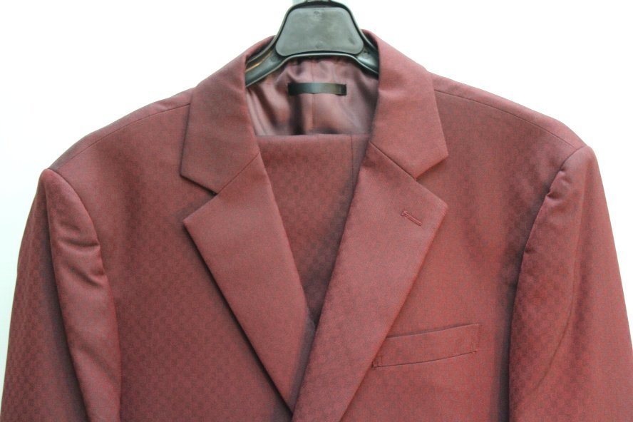 【4Ｌサイズ 新作スリーピース サイドベンツ】ウエスト 98～112ｃｍ ＤＲＯＰ ＨＥＡＤ ワイン（エンジ）カラー【定価53784円】