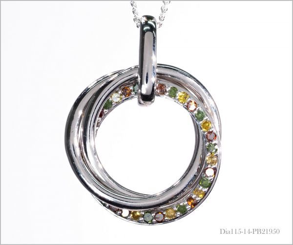 ○天然ダイヤモンド フラワーモチーフ 0.25ct 2.1g K18WG ペンダント 