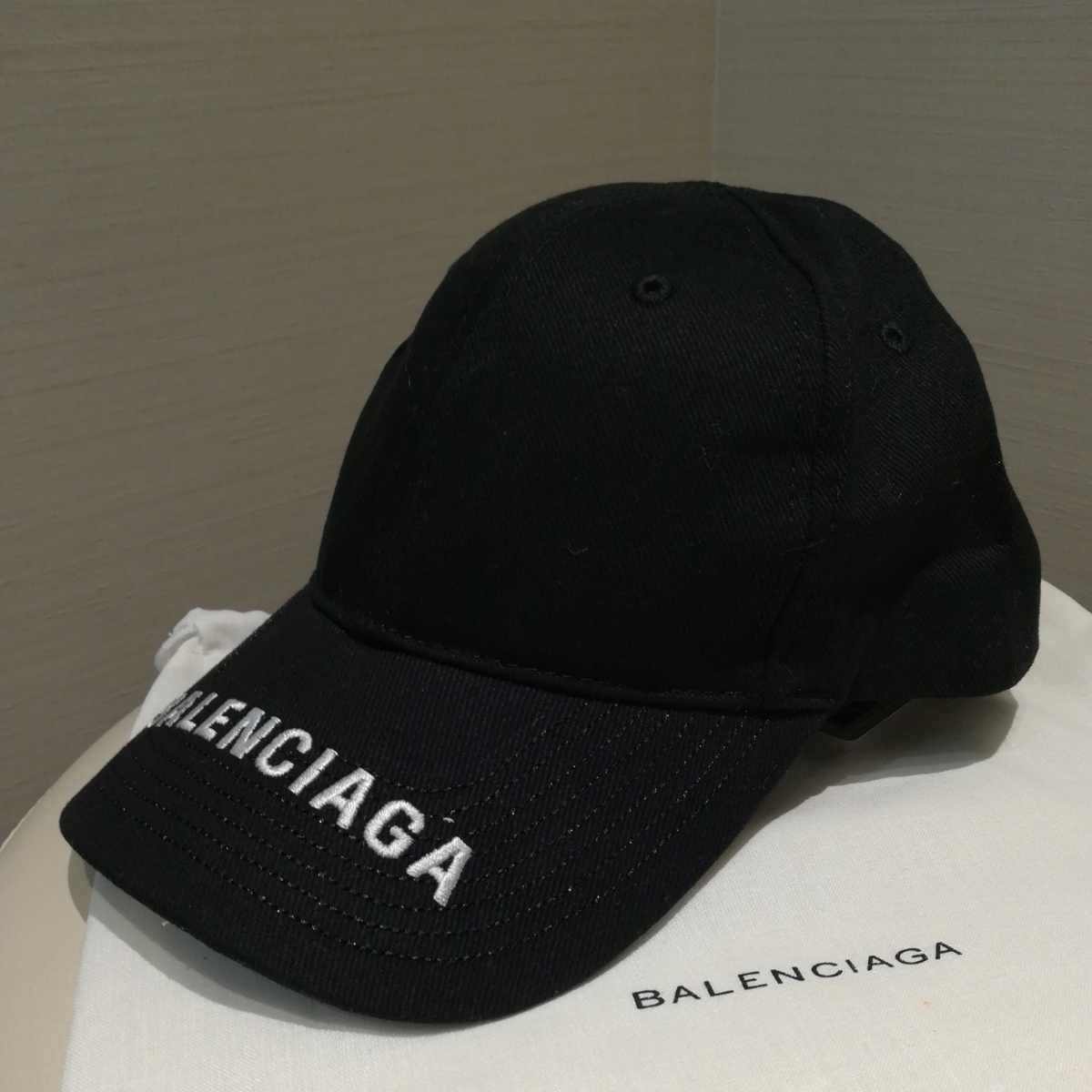1円 □美品□ BALENCIAGA バレンシアガ BBバイザーキャップ コットン