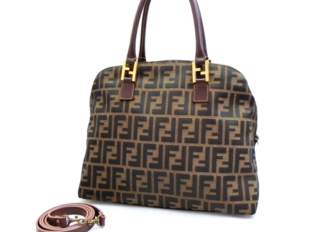 ◇Z2181 FENDI フェンディ ズッカ 柄 レザー 2WAY ハンド バッグ FENDI