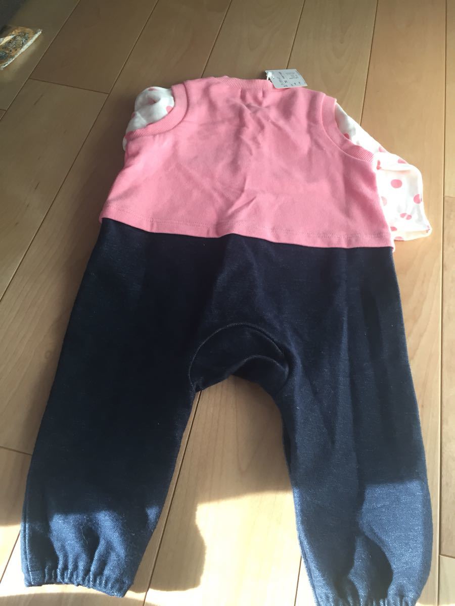 ミキハウス ミキハウス 新品 ロンパース 70センチ ② ロゴ ロンパース