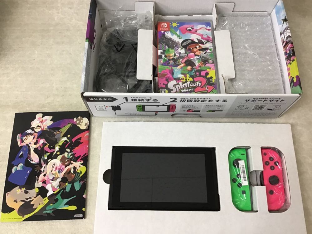 初期化済 Nintendo SWITCH/スイッチ スプラトゥーン2セット ネオン