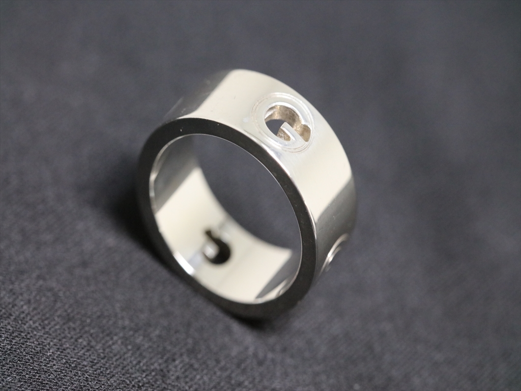 正規【グッチ GUCCI 925】指輪/リング メンズ Gロゴ 太め 18号